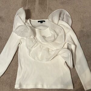 Boston proper white knit sweater embellished sz med